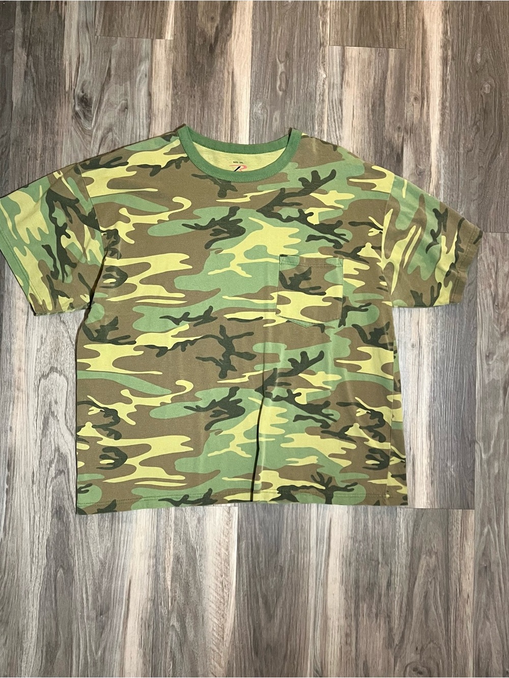 Rothco Camo Pocket T-shirt XXL Camouflage Camo Woodland Military Hunting Outdoor